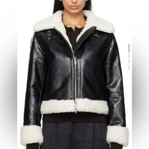 Stand Studio Faux Shearling Cracked Lorelle Jacket, Size 36, New with Tag